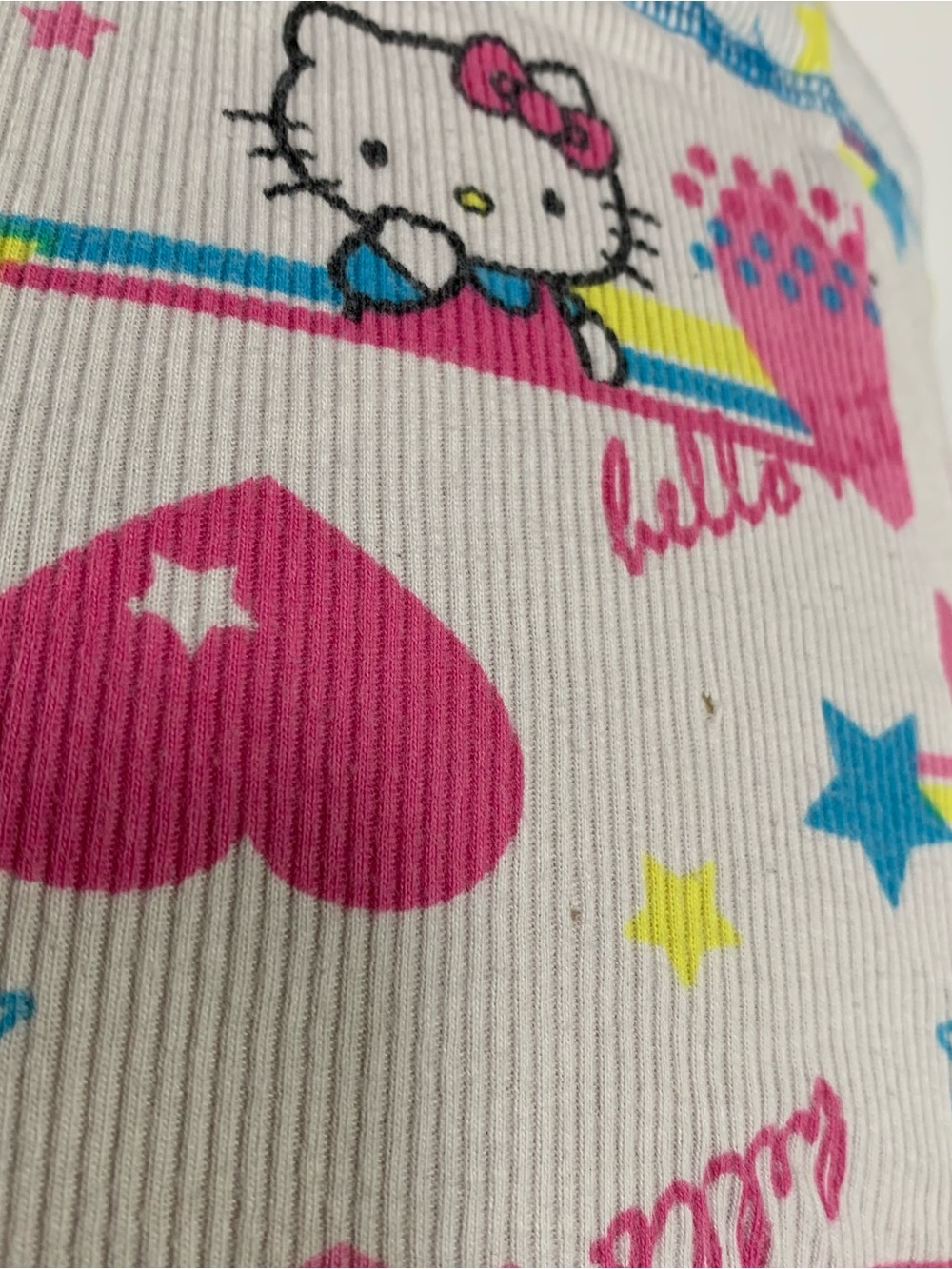 Hello Kitty Sanrio 2009 Ribbed Sleep Shorts Rainbow Heart Kawaii Lounge M - Picture 7 of 12